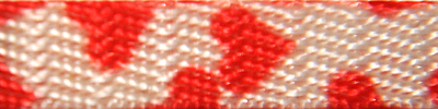 Hvid med røde hjerter  10 mm